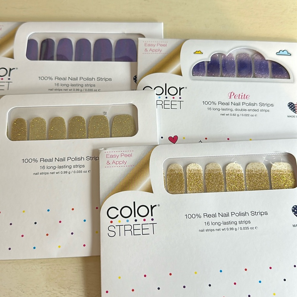 Four unopened Color Street nail strip sets